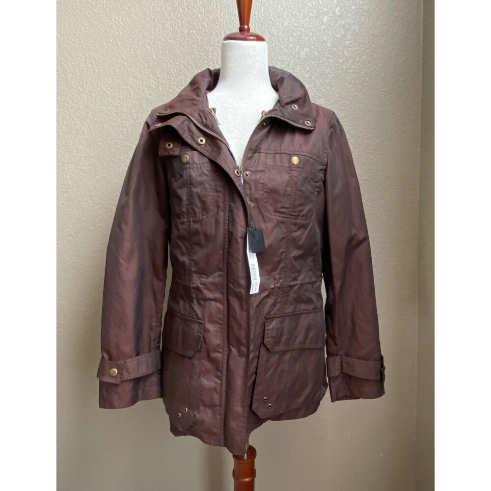 Spanner Jacket Women's M Chestnut Crimson Hooded Lined Utility Coat Warm